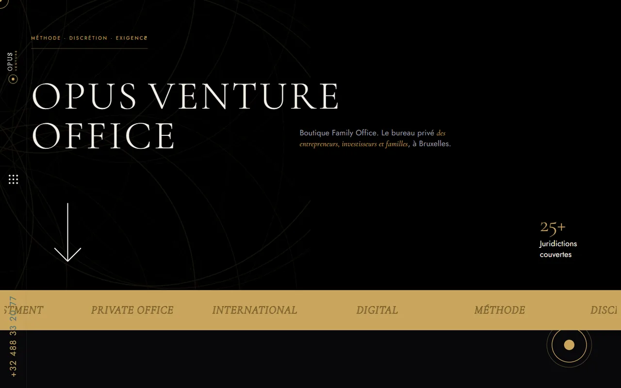 Accueil du site d'Opus Venture sur ordinateur